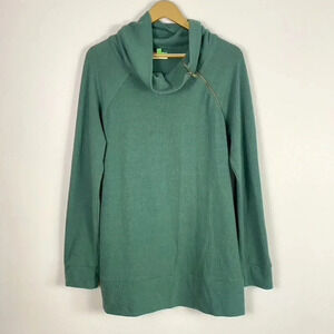 Modcloth Fervour Green Zipper Tunic Sweatshirt